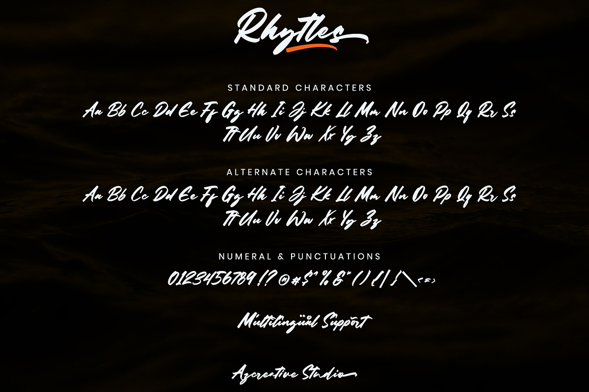 Rhytles - Modern Brush Script, a Script Font by Azcreative Studio (Photo 7 of 7)