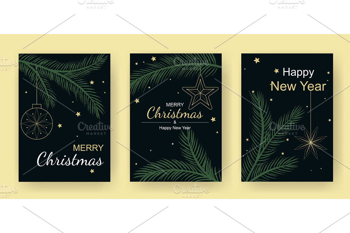 Set of holiday cards for Christmas, an Object Illustration by Tati_Kli
