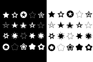 Stars Sparkles sign symbol icon set., a Decorative Illustration by Worldofvector