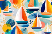 Sailing boats / Coastal patterns Set, a Pattern Graphic by LoveDesignShop (Thumbnail 8 of 8)