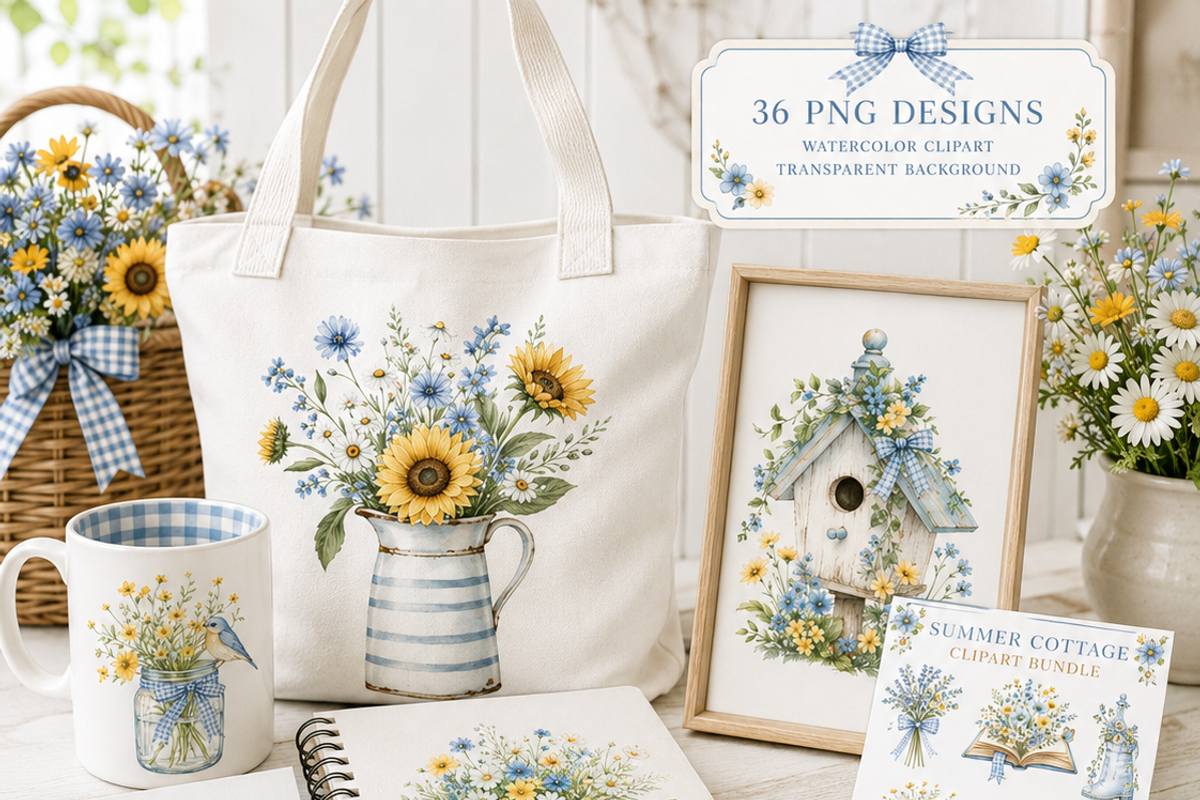 Summer Cottage Clipart frames, a Decorative Illustration by HeavensStar (Photo 8 of 8)