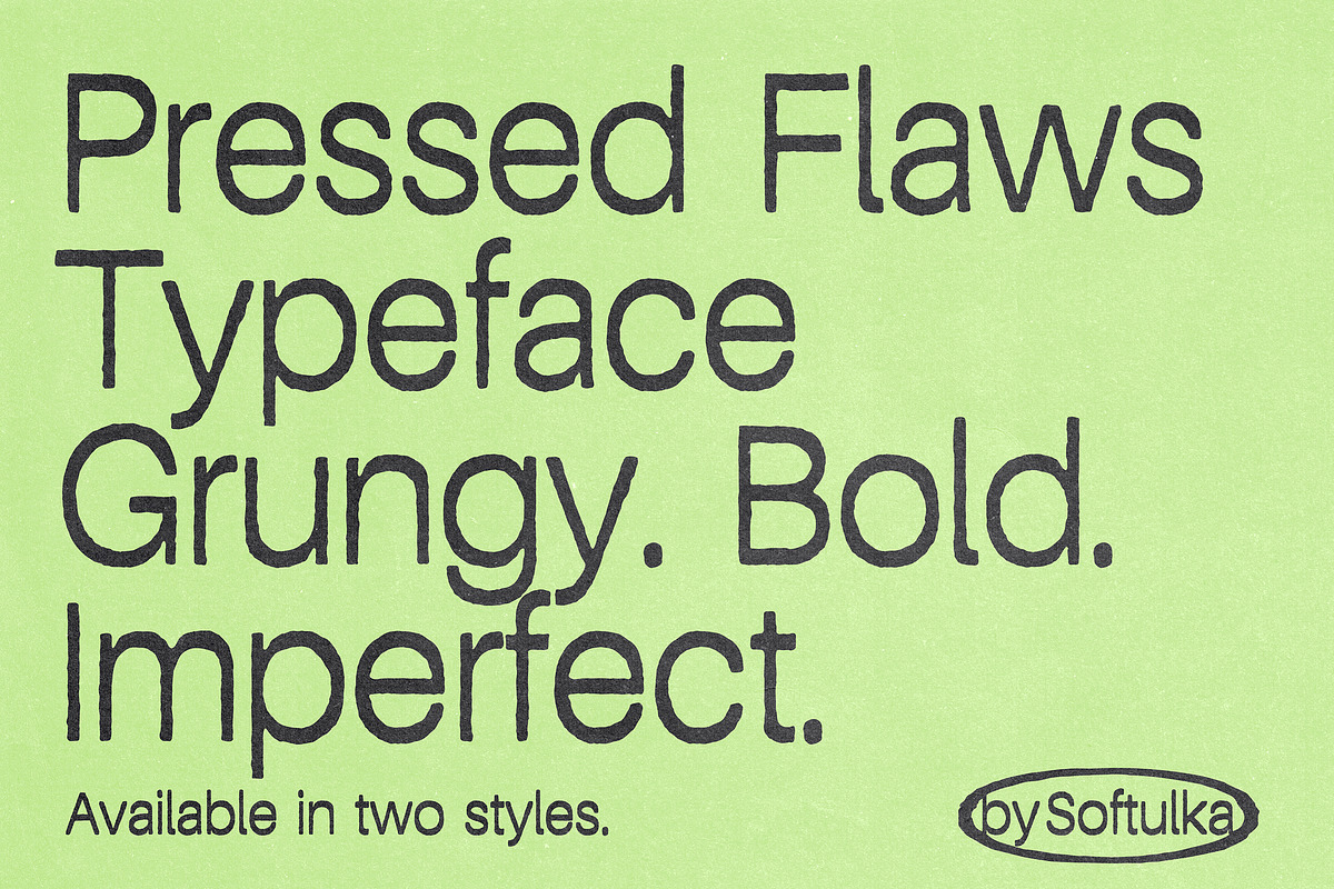 Pressed Flaws Textured Typeface, a Sans Serif Font by softulka (Photo 3 of 5)