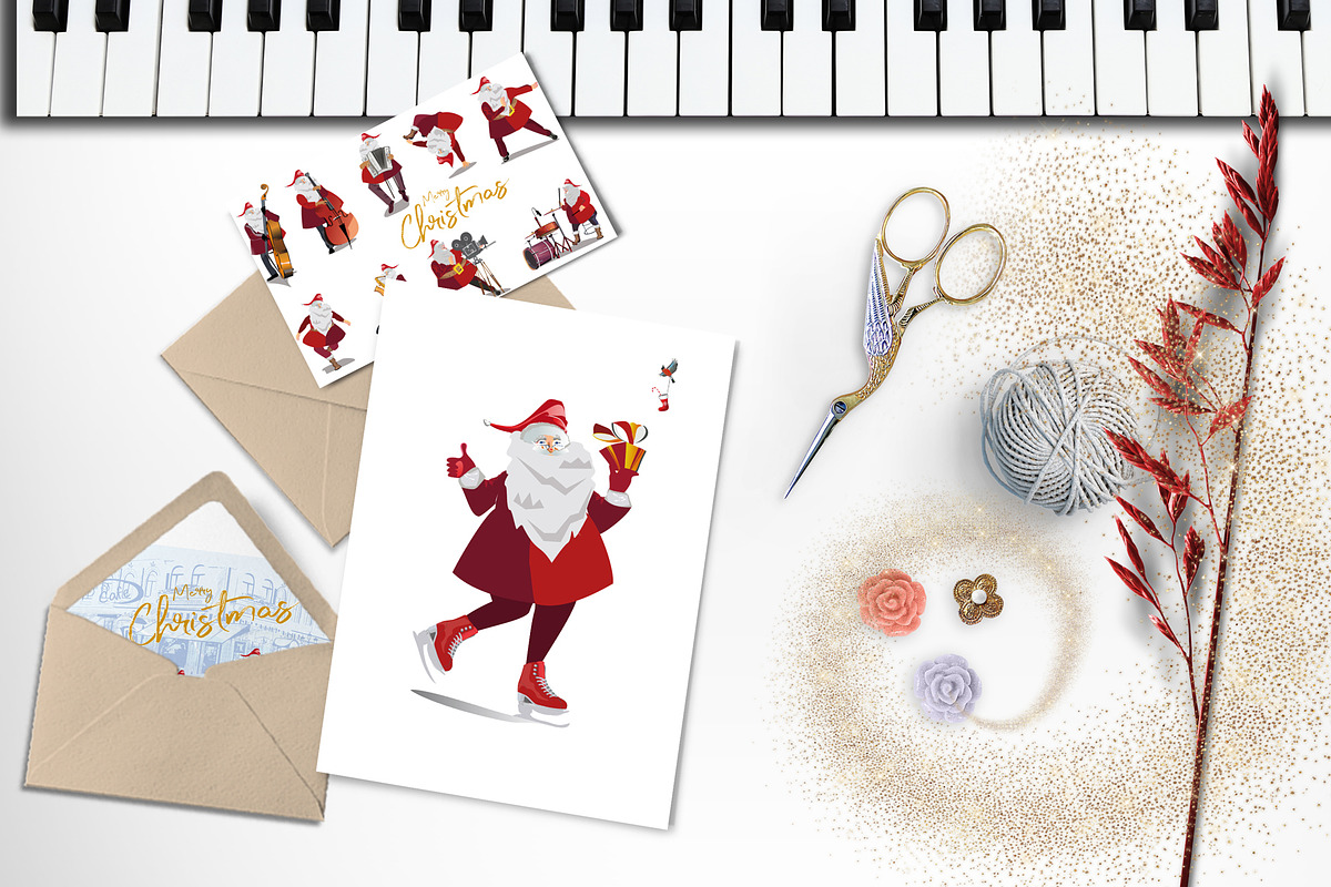 Christmas set with Santa., a Decorative Illustration by Laifalight (Photo 2 of 12)