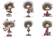 Whimsical Black Afro Girl Clipart, an Illustration by Designking (Thumbnail 7 of 7)