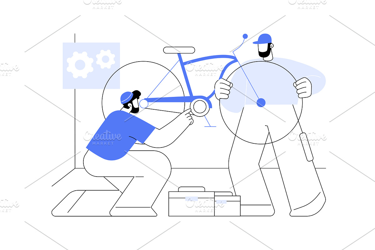 Custom bike building isolated, an Illustration by Visual Generation