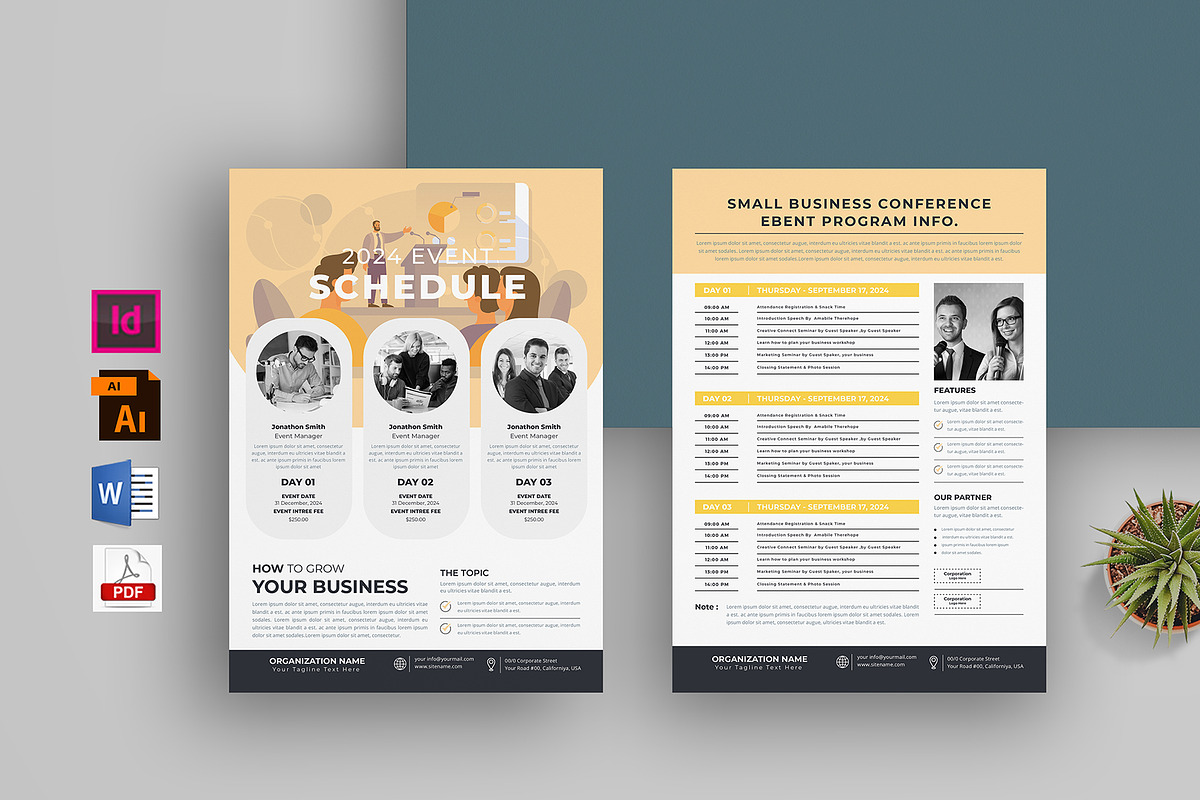 Event Schedule | MS Word & Indesign, a Flyer Template by obayes (Photo 1 of 3)