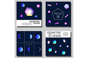Cards with geometric glowing element, a Card Template by Bunny's Little Shop (Thumbnail 1 of 2)