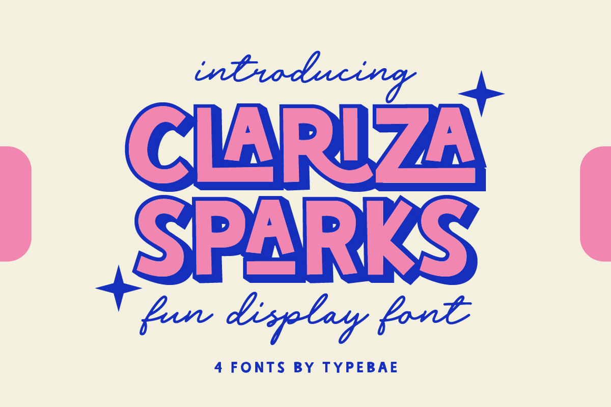 Clariza Sparks//Fun Display Font Duo, a Sans Serif Font by Typebae (Photo 1 of 10)