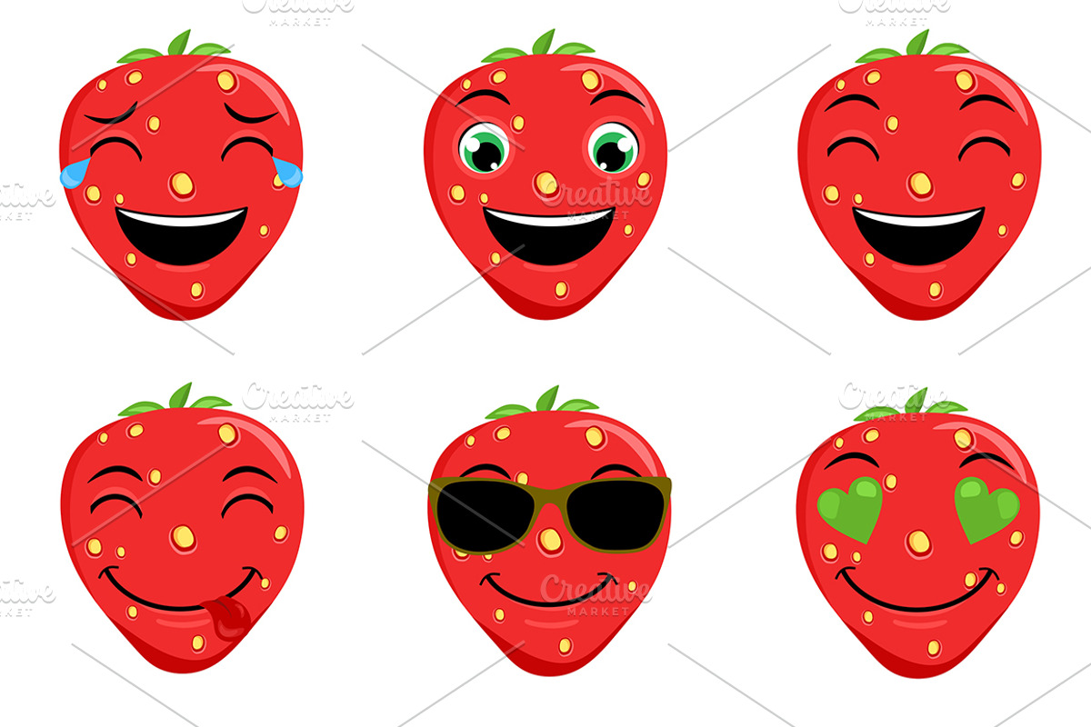 Strawberry Emoticons / Emoji, an Emoji Icon by land art (Photo 4 of 5)