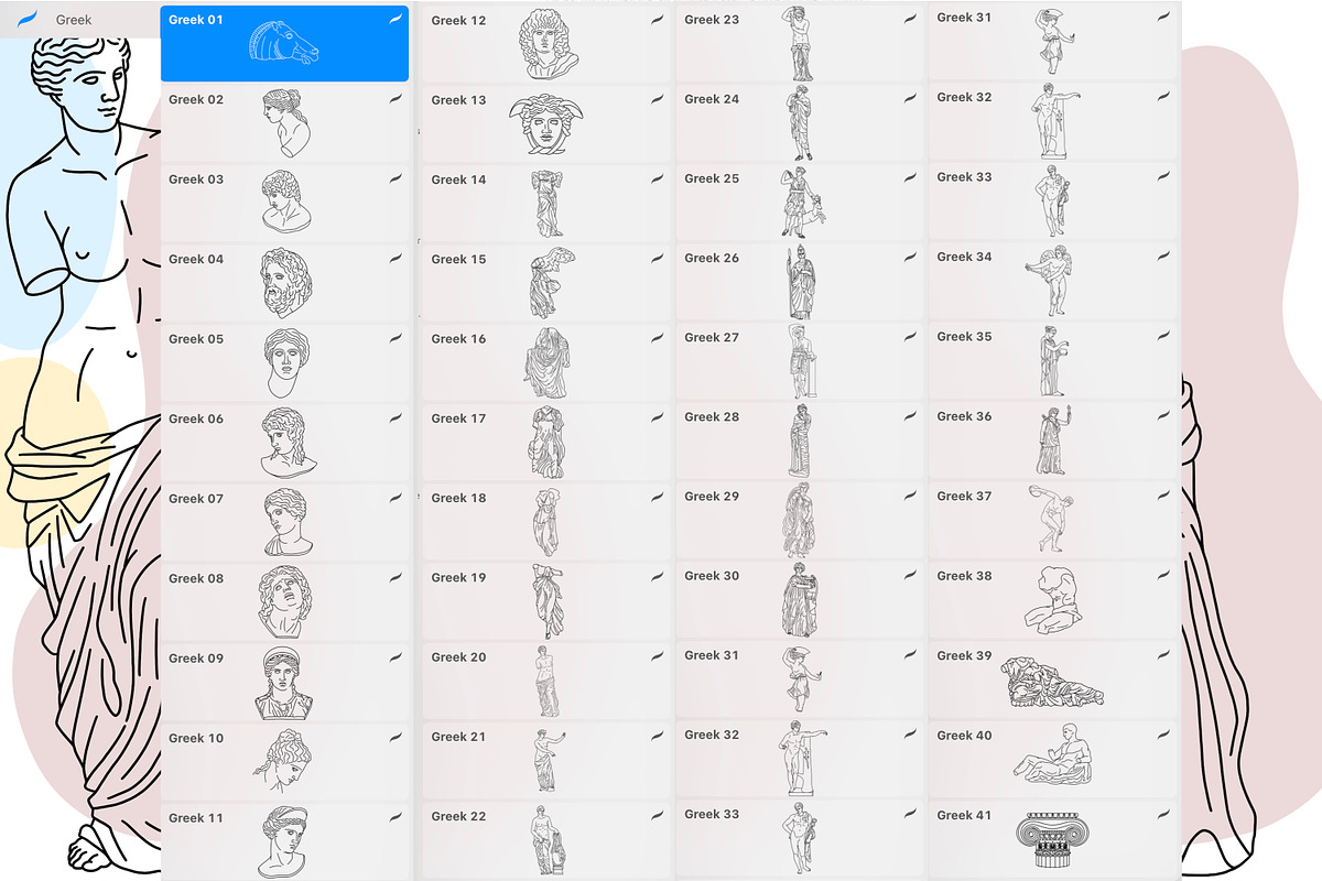 Antique stamp brushes for Procreate, a Brush Add-On by ViktoriArt (Photo 4 of 10)