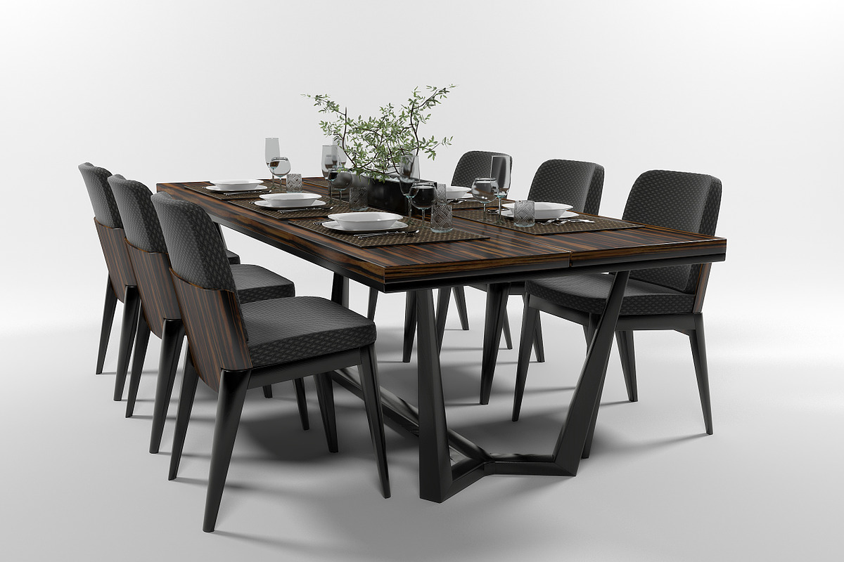 Dining furniture set 2807, a Furniture 3D Model by inDahouze (Photo 3 of 11)