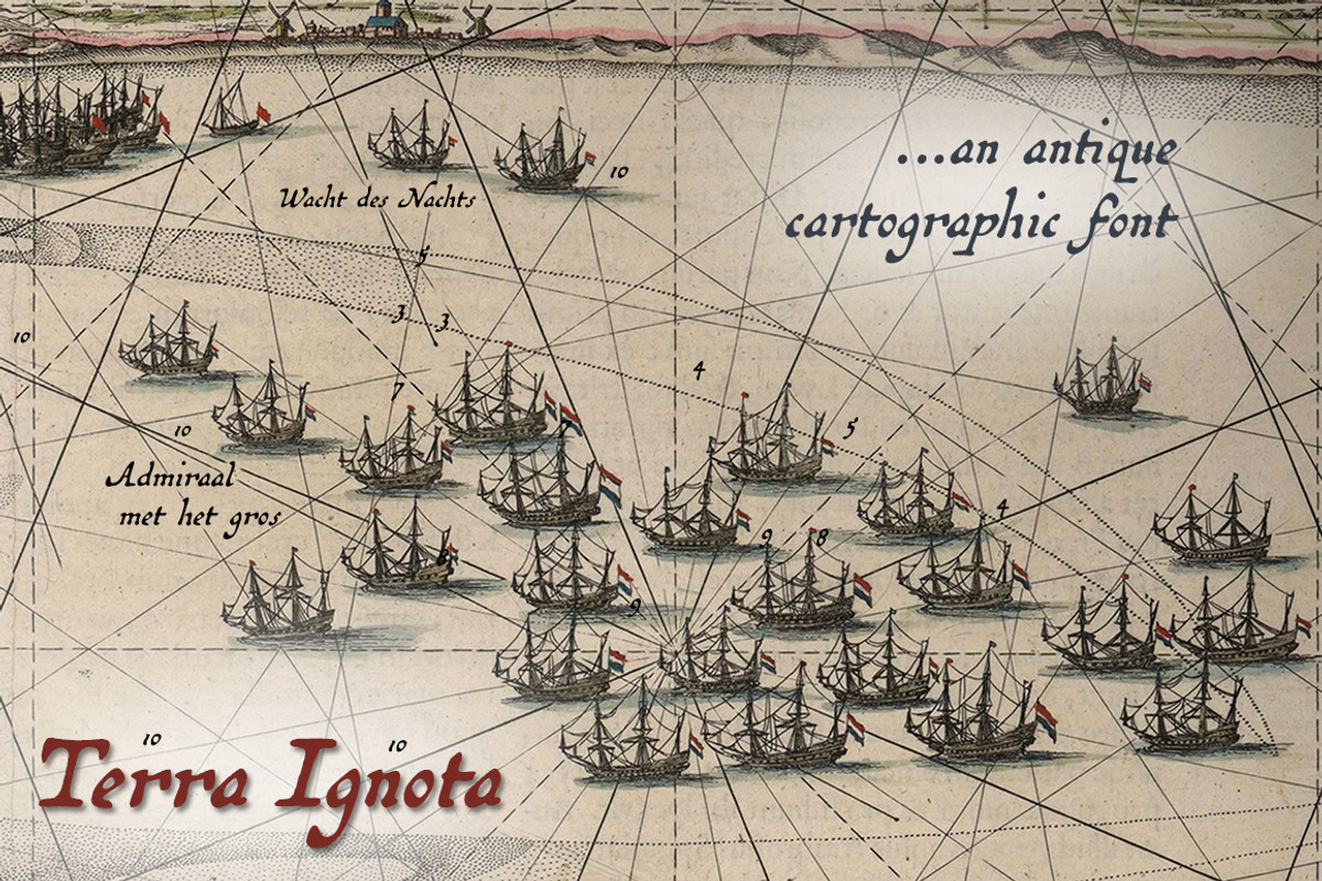 Terra Ignota, a 1600s map font preview 5