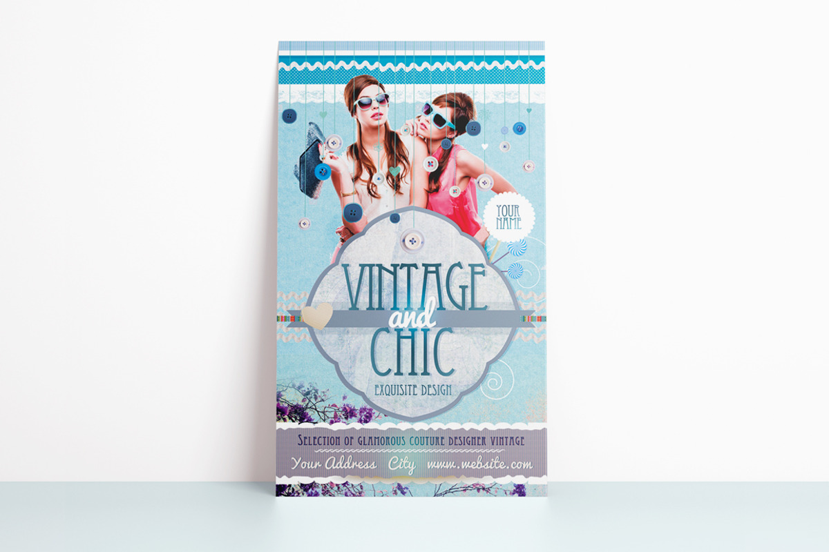Vintage and Chic Flyer Template, a Flyer Template by Touringxx Creative ...