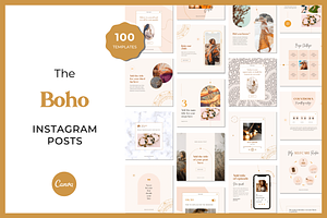 100 Instagram Boho Posts Template