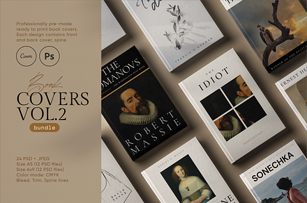 Book Cover Templates Vol.2 CANVA+PS