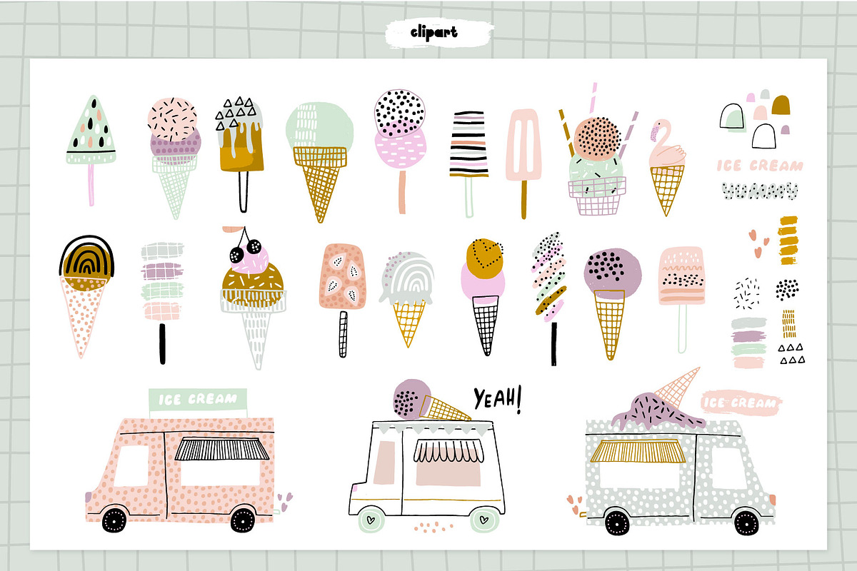 Ice Ice Baby graphic collection, a Texture Illustration by solmariart (Photo 4 of 7)
