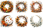 Fall Wreath Clipart, Autumn Wreath, an Illustration by DreamArtGraphic (Thumbnail 4 of 4)