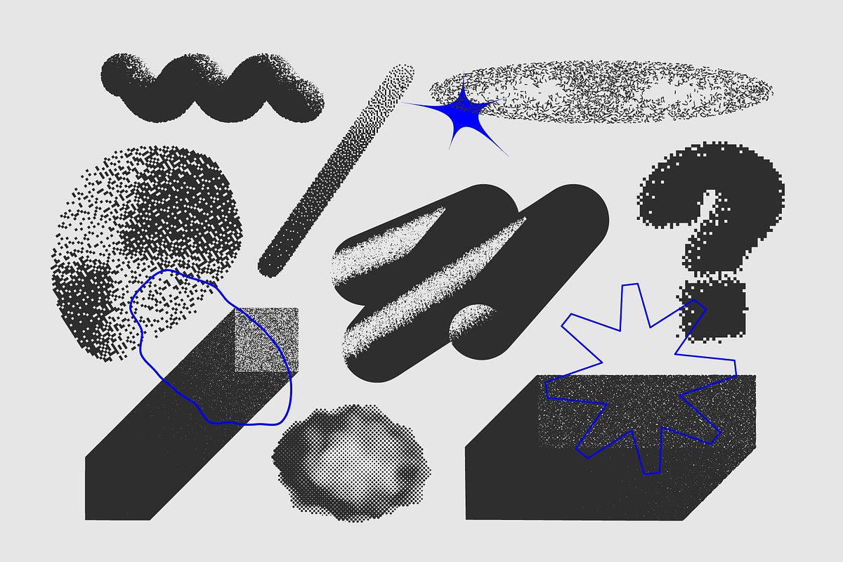 129 Vector Halftone Bitmap Shapes, a Background Graphic by softulka (Photo 5 of 18)