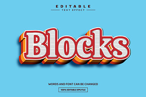 Blocks 3D Editable Text Effect