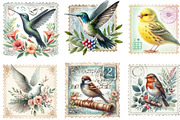 Junk Journal Bird Postage Stamp, an Illustration by Designking (Thumbnail 2 of 4)