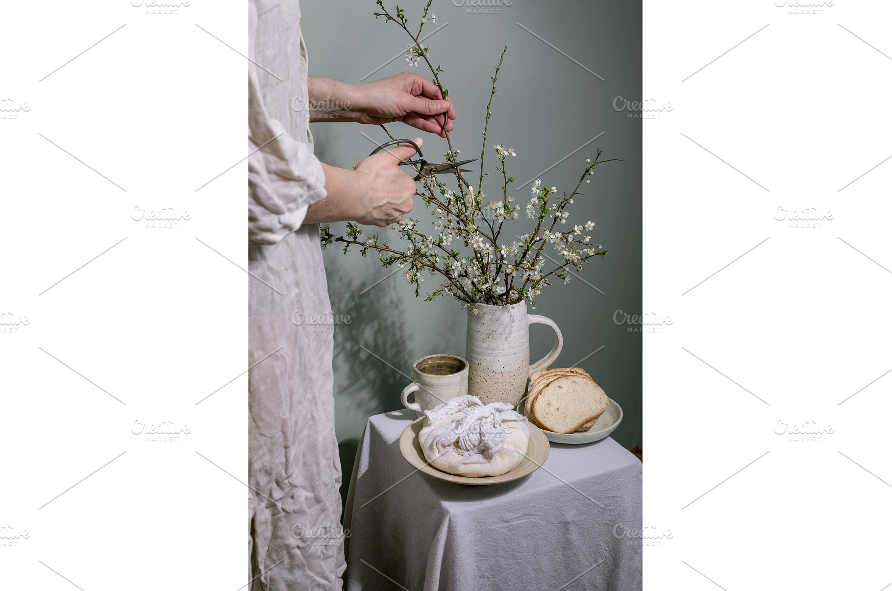 Spring Blossom Arrangement With, a Background Photo by Natasha Breen