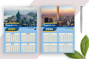 Modern Wall Calendar Design 2024