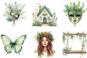 Watercolor Sage Green Boho Life Clip, an Illustration by Designking (Thumbnail 4 of 5)