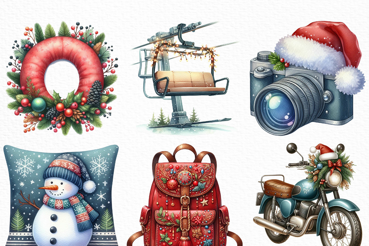 Christmas Travel Clipart, an Illustration by Craft Nest (Photo 5 of 6)