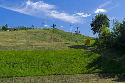 Small ski slope in summer.