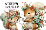 Whimsical Floral Squirrel Clipart, an Illustration by Daily.Designs (Thumbnail 1 of 5)