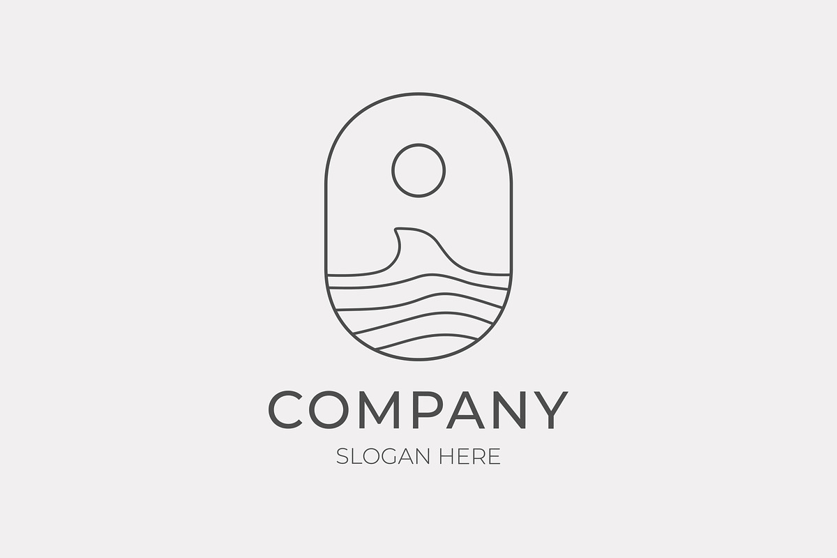 Minimalist beach wave logo, a Branding & Logo Template by Medianeka (Photo 2 of 3)