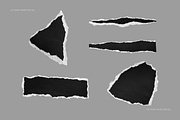 29 Black & White Ripped Paper Pieces, a Texture Graphic by Ksuview (Thumbnail 4 of 8)