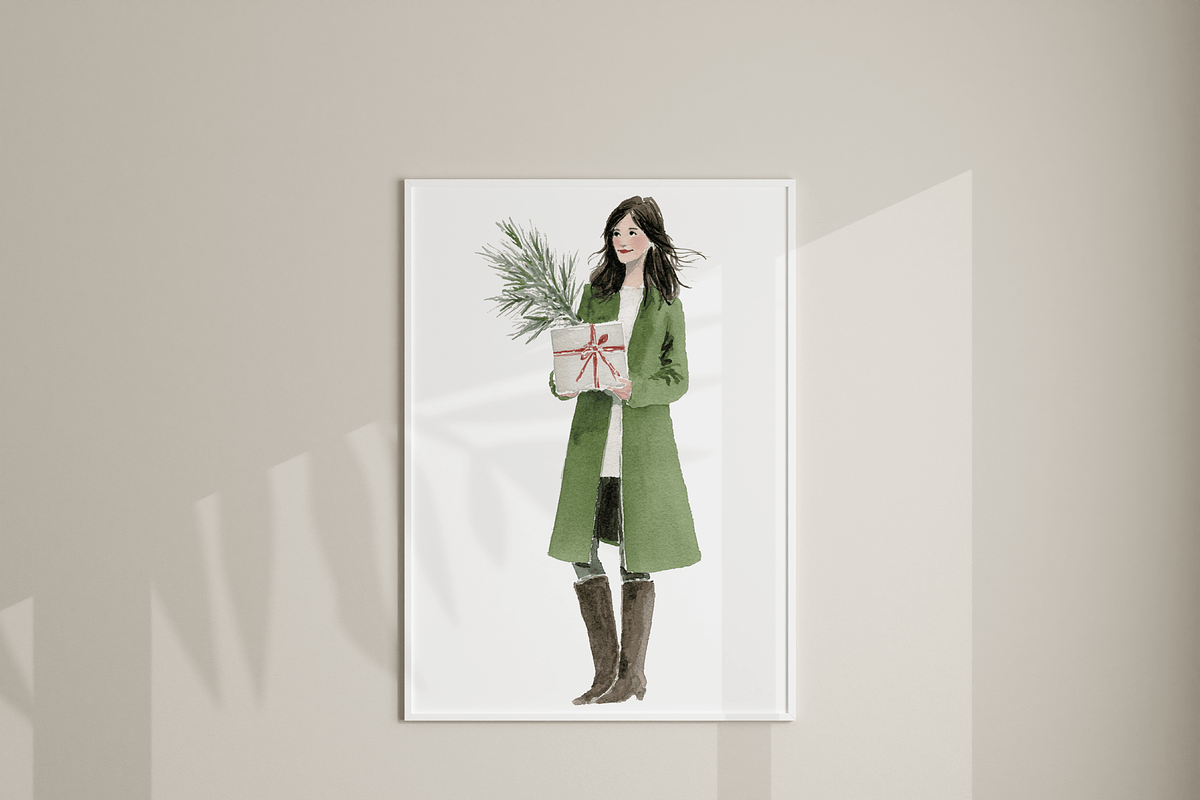 Christmas Woman Clipart Set, a Decorative Illustration by Pati Charm Studio (Photo 7 of 8)