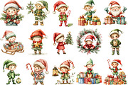 Christmas Elf Watercolor Clipart, an Illustration by Designking (Thumbnail 3 of 5)