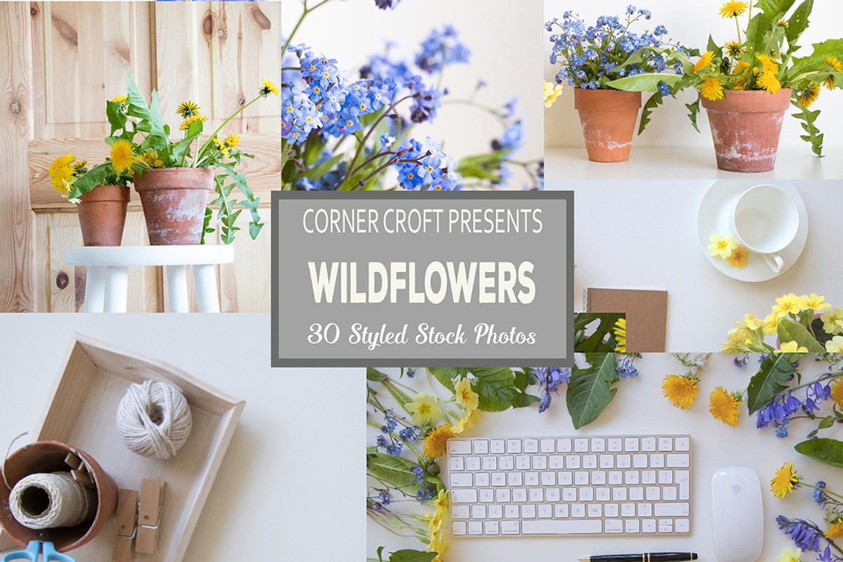 Wildflower Styled Stock Photo Bundle, a Print Template by Corner Croft Mockups (Photo 1 of 7)