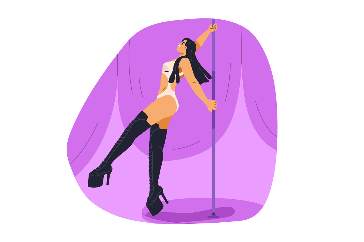 Pole dancers perform sexy dance set, a Sport Illustration by Good Studio (Photo 8 of 12)