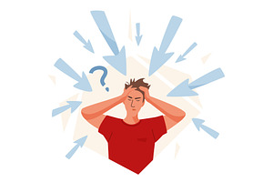 Overwhelmed by misinformation vector, a Person Illustration by Zaie