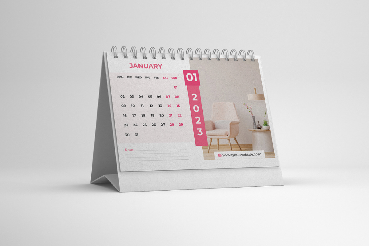 Desk Calendar 2023 Template., a Templates & Theme by Mk_Studio (Photo 1 of 3)