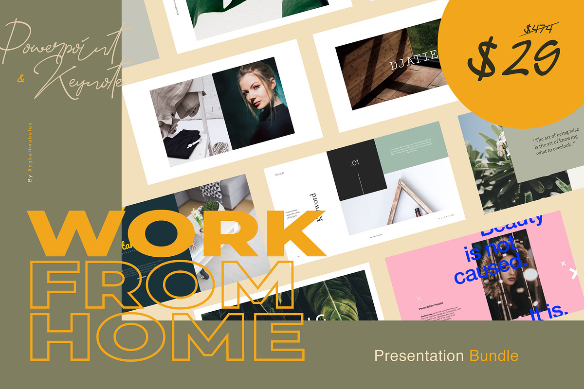 WORKFROMHOME Presentation Bundle, a Presentation Template by Angkalimabelas (Photo 1 of 12)