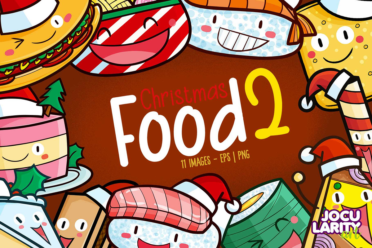 Cute Christmas Food Characters #2, a Food Illustration by Jocularity Art (Photo 1 of 3)