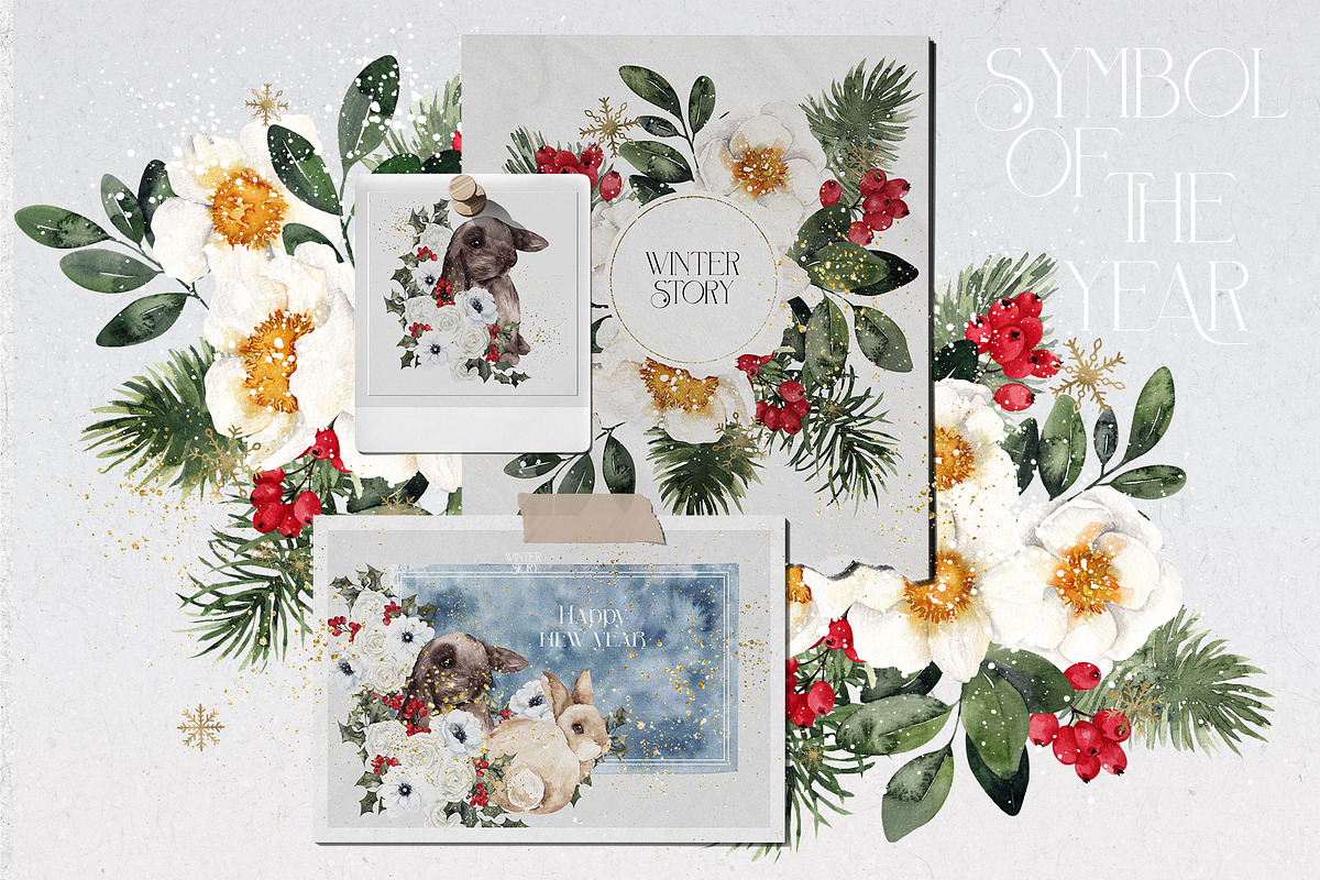 Winter Bunny. Symbol of the year., an Animal Illustration by ma_i_vi (Photo 2 of 11)