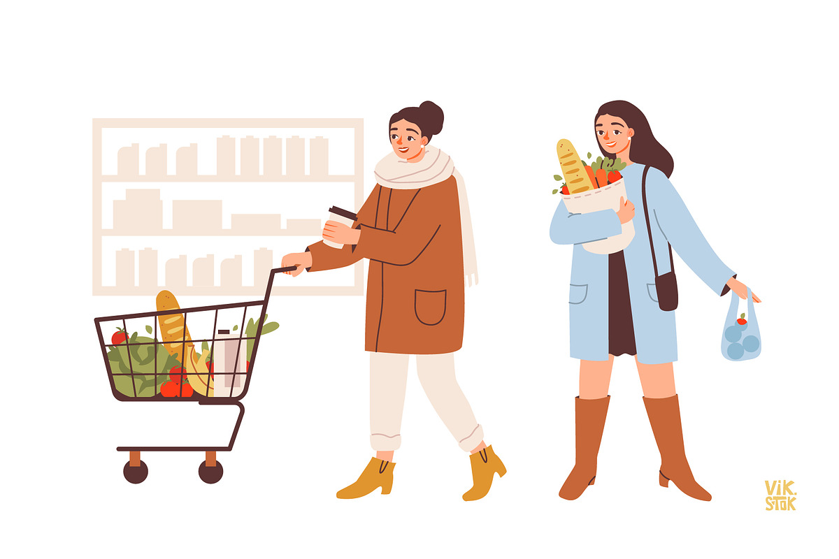 Women shopping | Local farm, a Person Illustration by vik.stock (Photo 3 of 5)