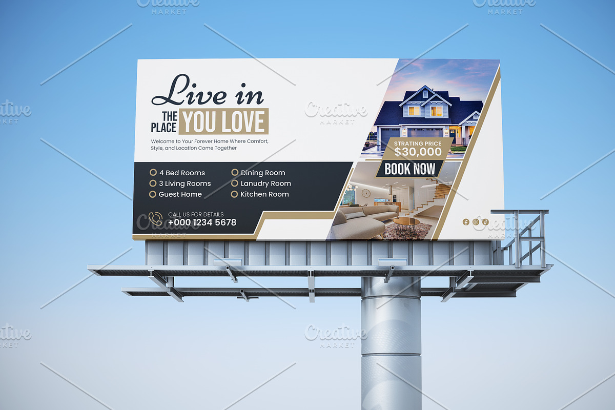 Real Estate Billboard Template, a Poster Template by vectorlnk (Photo 1 of 3)