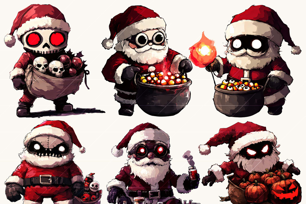 Quirky Spooky Santa Claus Clipart, an Object Illustration by Design Scotch (Photo 3 of 7)