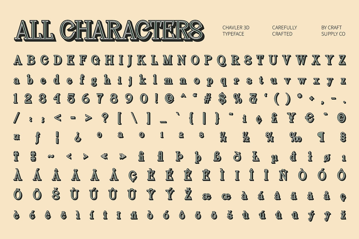 Chavler 3D, a Serif Font by Craft Supply Co. (Photo 8 of 8)