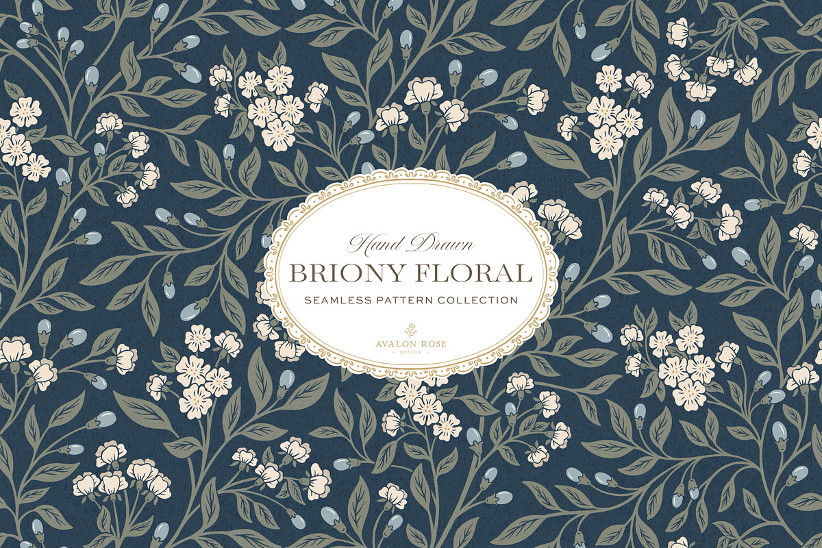 Farmhouse Navy Floral Patterns, a Pattern Graphic by Eclectic Anthology (Photo 4 of 12)