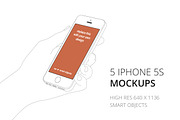 Outlined iPhone 5s mockups (5), an iPhone Mockup by Around Seven Products (Thumbnail 1 of 5)
