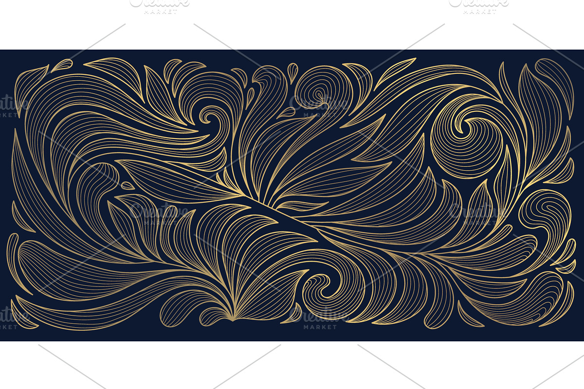 Flowers and Leaves Line Luxury Art, a Pattern Graphic by Marylia (Photo 6 of 27)