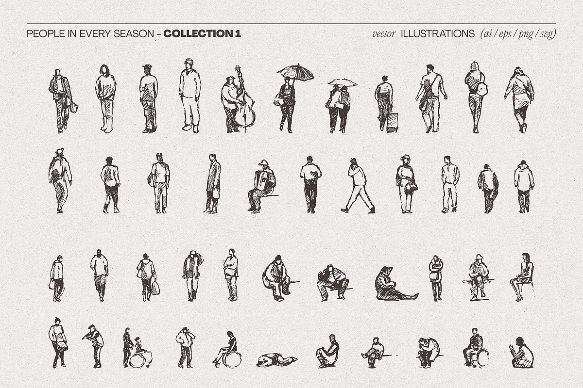People Sketch Vector Bundle, an Education Illustration by TheMountBirdStudio (Photo 4 of 9)