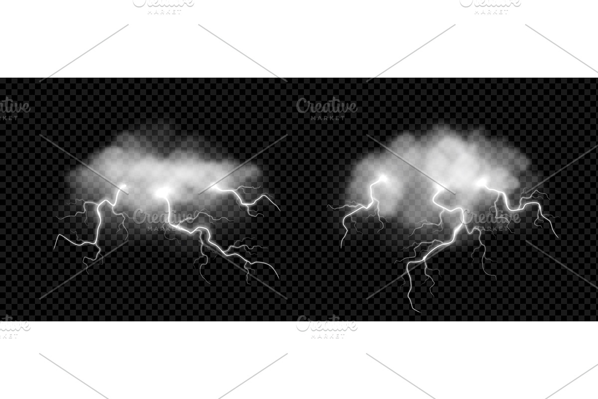 Stormy clouds with lightning bolts, a Technology Illustration by Andrey Yaroslavtsev